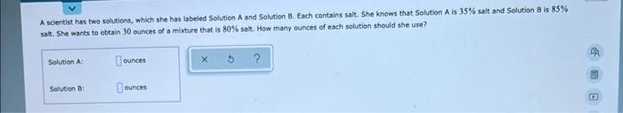 A Scientist Has Two Solutions Which She Has Labeled Solution A And Solution B Each Contains Salt She Knows That Solut 1