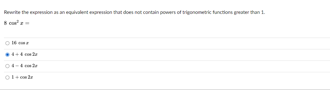 Rewrite The Expression As An Equivalent Expression That Does Not Contain Powers Of Trigonometric Functions Greater Than 1