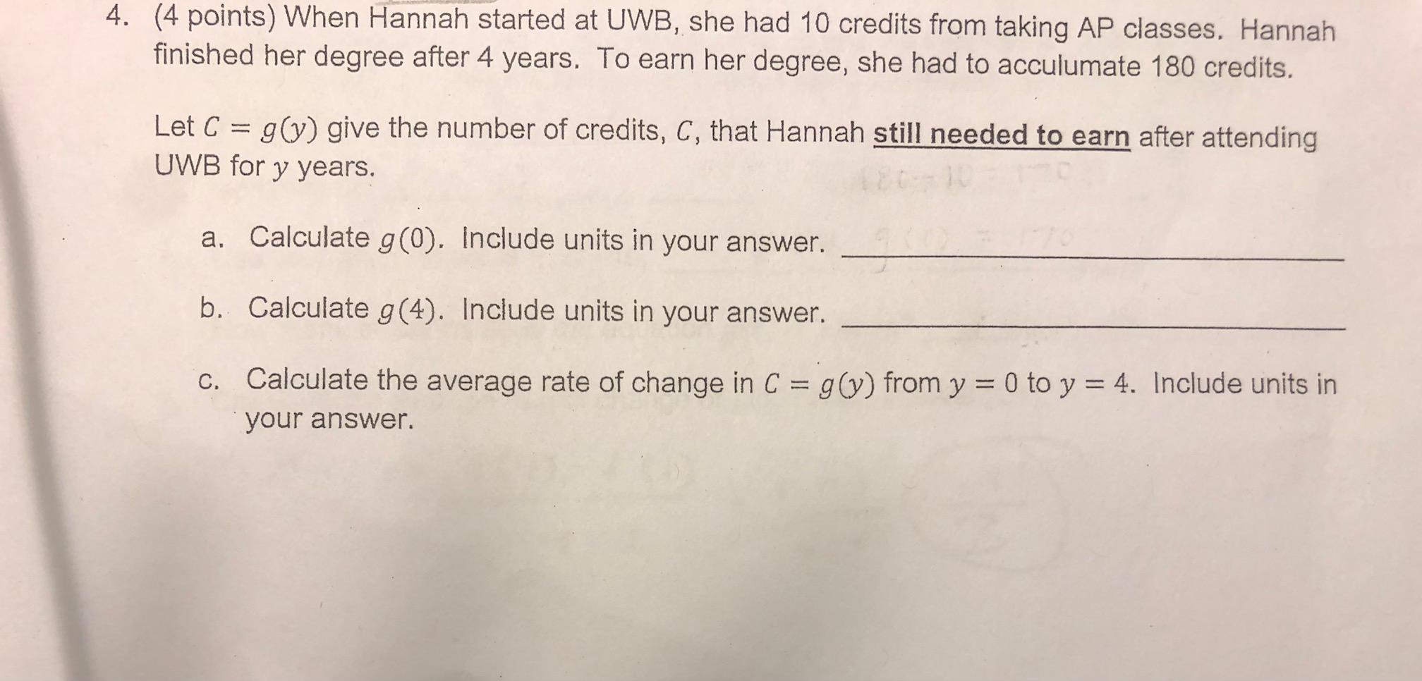 4 4 Points When Hannah Started At Uwb She Had 10 Credits From Taking Ap Classes Hannah Finished Her Degree After 4 1