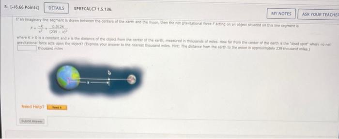 5 16 66 Points Details Sprecalc7 1 5 136 If An Imaginary Line Segment Is Drawn Between The Centers Of The Earth And 1
