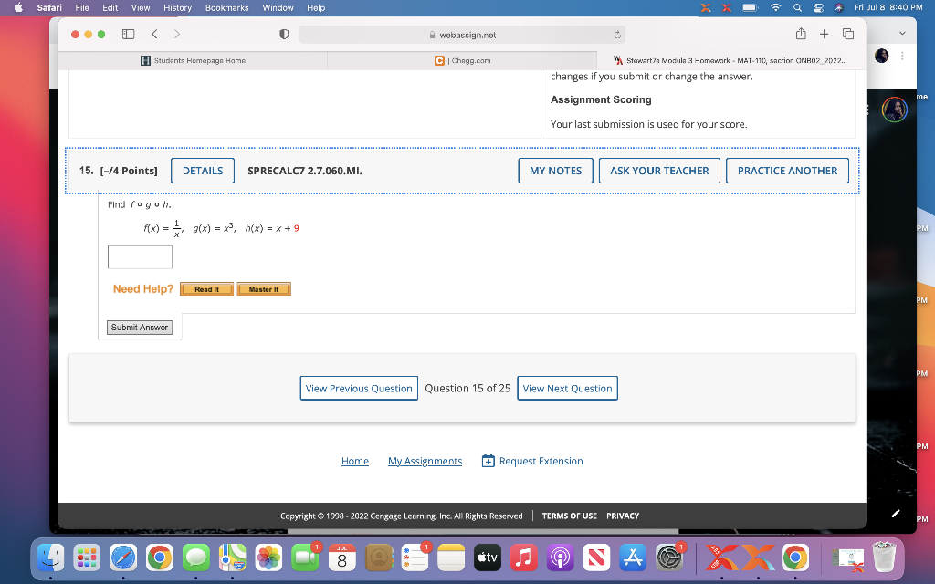 Safari File Edit View History Bookmarks Window Help H Studants Homepage Home 15 4 Points Find Fogo H Need Help 1