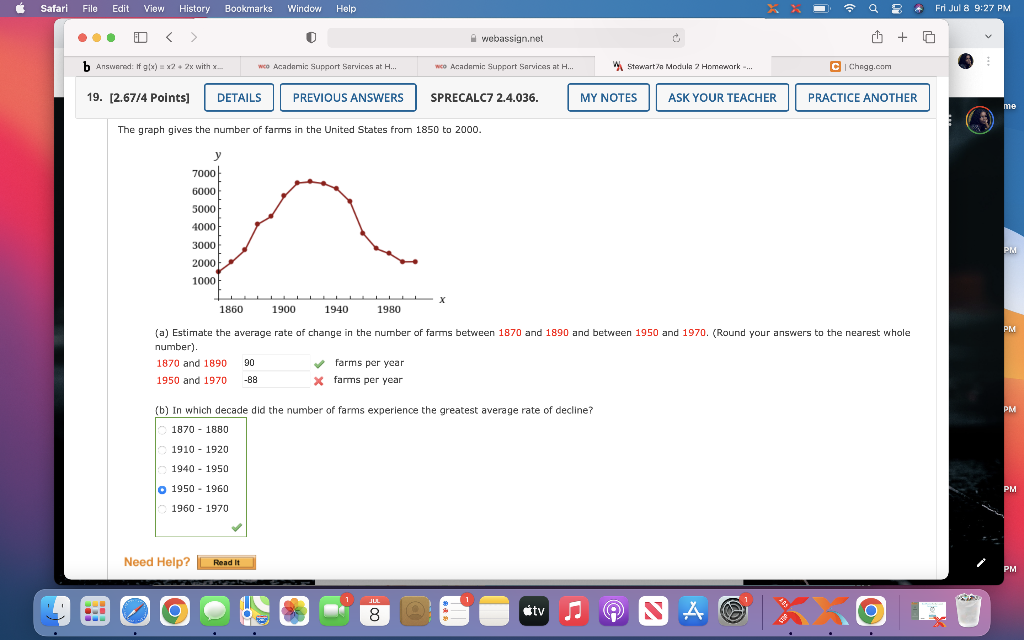 Safari File Edit View History Bookmarks Window Help B Answered If G X X2 2x With X 19 2 67 4 Points Detail 1