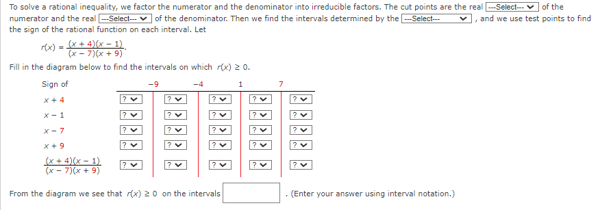 To Solve A Rational Inequality We Factor The Numerator And The Denominator Into Irreducible Factors The Cut Points Are 1