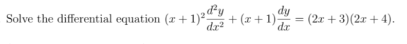Solve The Differential Equation X 1 2d Y Dy X 1 Dx 2x 3 2x 4 1
