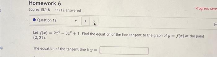 Homework 6 Score 15 18 11 12 Answered X Question 11 Score On Last Try 0 Of 2 Pts See Details For More Next Questio 2