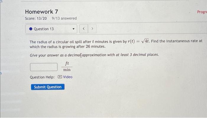 Homework 7 Due Tuesday By 11 59pm Homework 7 Score 13 20 9 13 Answered X Question 12 Dy Find For Y Dx Dy Dx 11 Sco 5