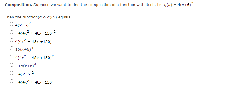 Composition Suppose We Want To Find The Composition Of A Function With Itself Let G X 4 X 6 Then The Function G O 1