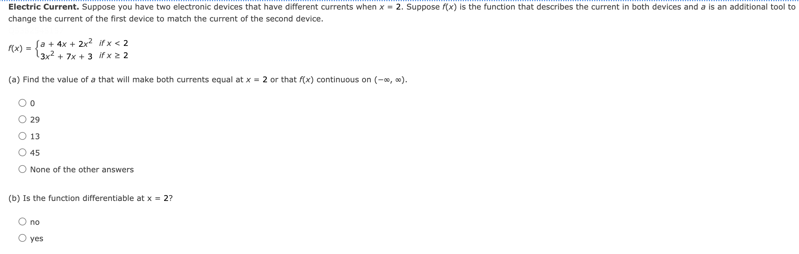 Electric Current Suppose You Have Two Electronic Devices That Have Different Currents When X 2 Suppose F X Is The Fu 1