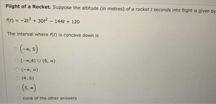 Flight Of A Rocket Suppose The Altitude In Metres Of A Rocket T Seconds Into Flight Is Given By F T 2t 30t 1