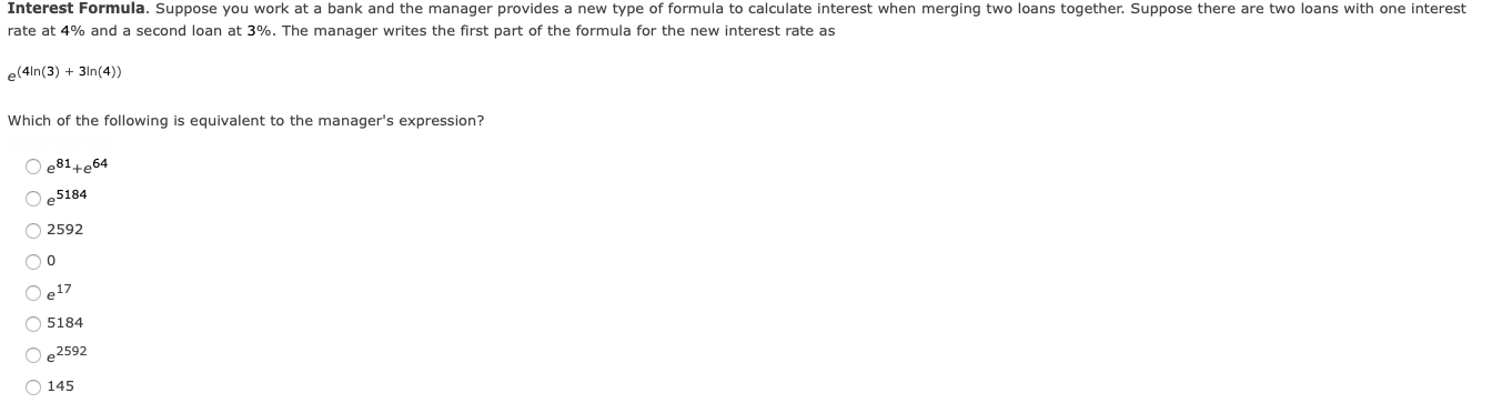 Interest Formula Suppose You Work At A Bank And The Manager Provides A New Type Of Formula To Calculate Interest When M 1