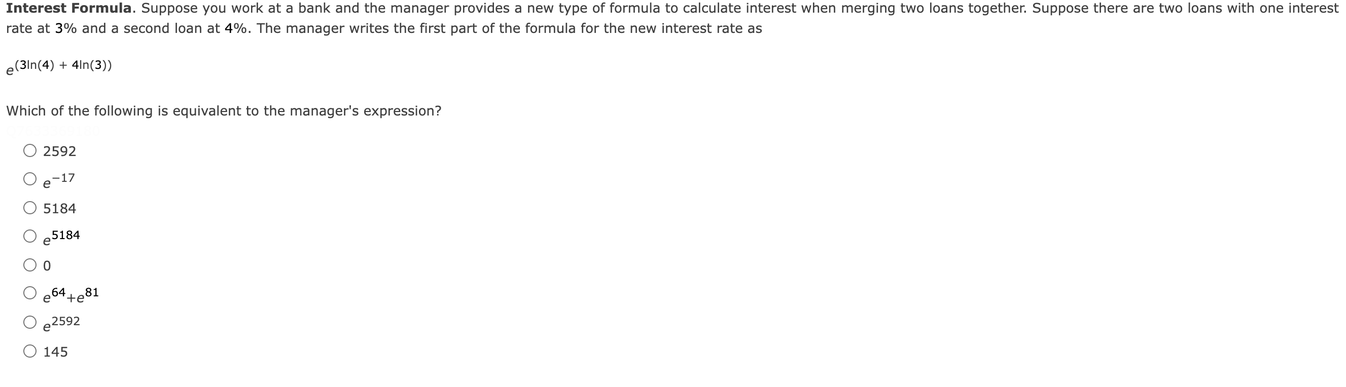 Interest Formula Suppose You Work At A Bank And The Manager Provides A New Type Of Formula To Calculate Interest When M 1