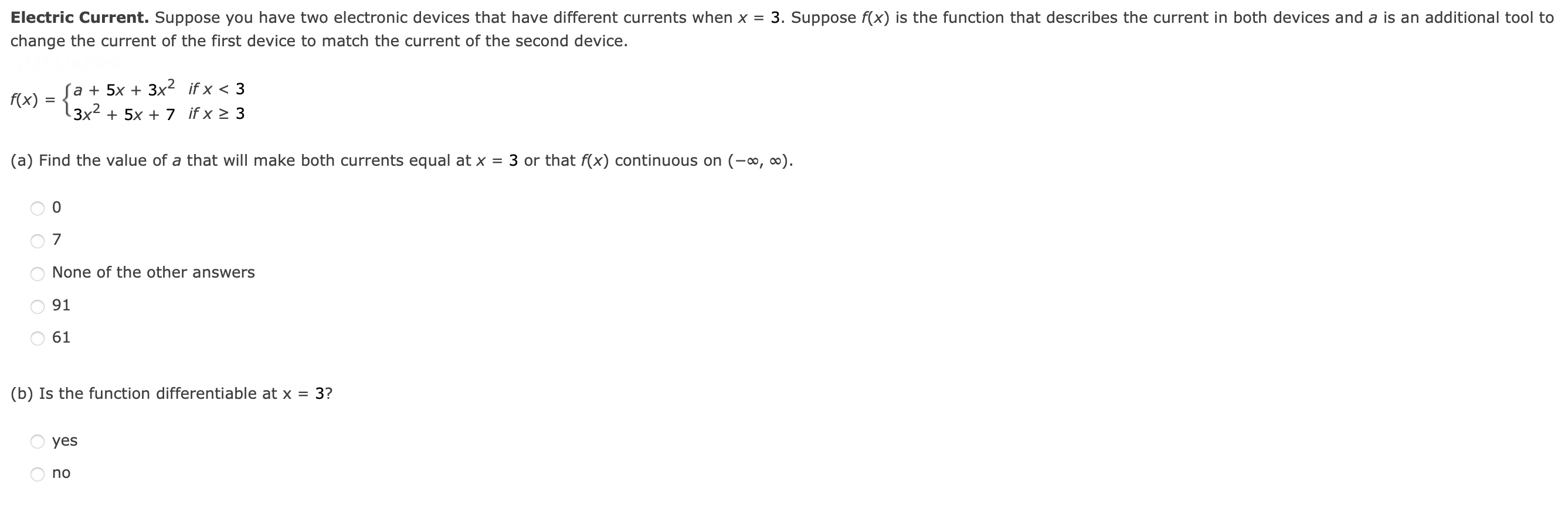 Electric Current Suppose You Have Two Electronic Devices That Have Different Currents When X 3 Suppose F X Is The F 1