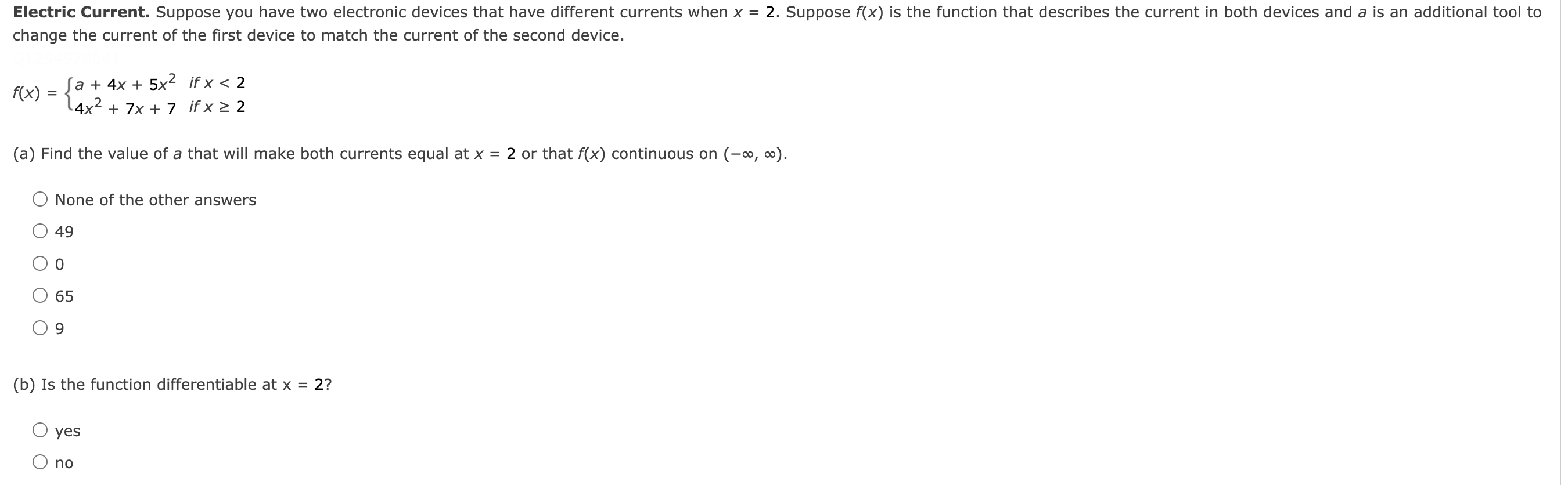 Electric Current Suppose You Have Two Electronic Devices That Have Different Currents When X 2 Suppose F X Is The F 1