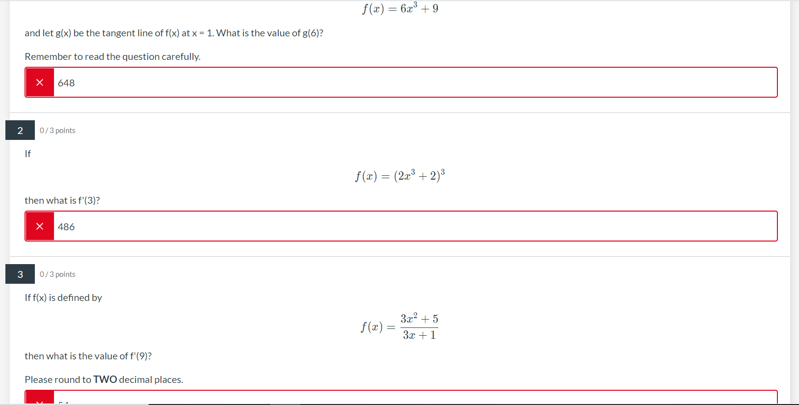 2 And Let G X Be The Tangent Line Of F X At X 1 What Is The Value Of G 6 Remember To Read The Question Carefully 1