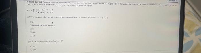 Electric Current Suppose You Have Two Electronic Devices That Have Different Currents When X2 Suppose Is The Functio 1