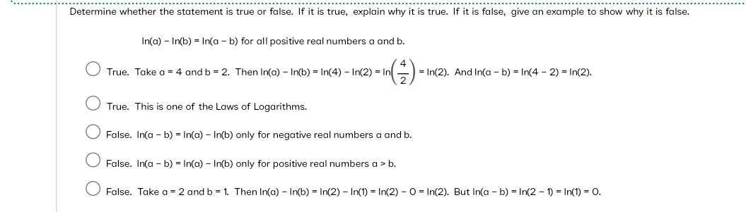 Determine Whether The Statement Is True Or False If It Is True Explain Why It Is True If It 1