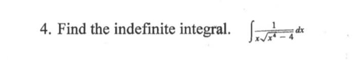 4 Find The Indefinite Integral Dx 1