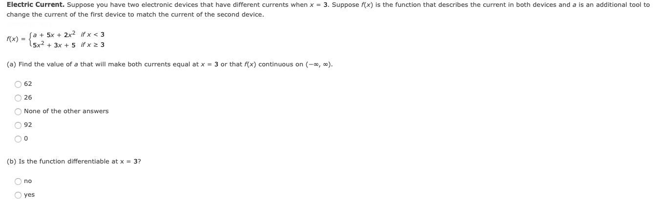 Electric Current Suppose You Have Two Electronic Devices That Have Different Currents When X 3 Suppose F X Is The F 1
