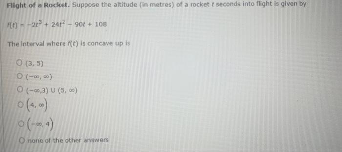 Flight Of A Rocket Suppose The Altitude In Metres Of A Rocket T Seconds Into Flight Is Given By F T 21 24t 9 1