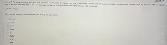 Interest Formula Suppose You Work At A Bank And The Manager Provides A New Type Of Formula To Calculate Interest When M 1