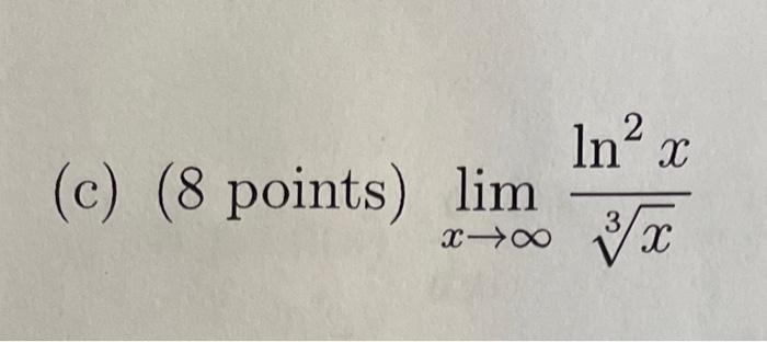C 8 Points Lim X18 In X 2 3 X 1
