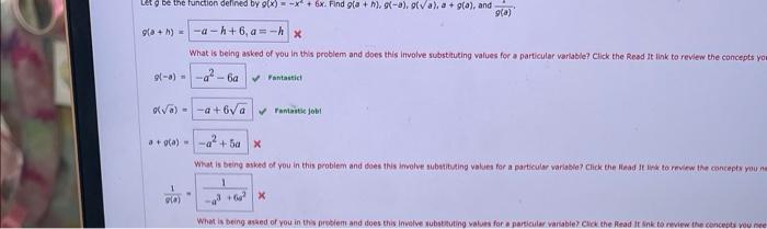 Let Gbe The Function Defined By G X X 6x Find G A H G A G A A G A And G A G A H A H 6 A Hx What 1