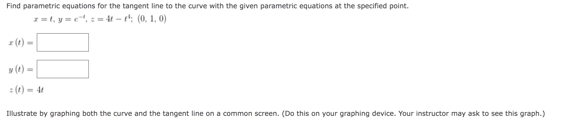 Find Parametric Equations For The Tangent Line To The Curve With The Given Parametric Equations At The Specified Point 1