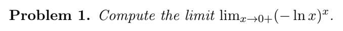 Problem 1 Compute The Limit Limx 0 Ln X 1