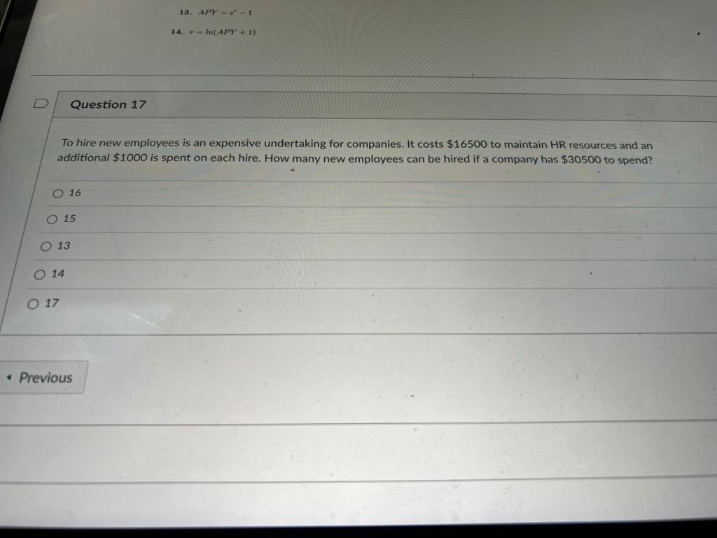 Question 17 To Hire New Employees Is An Expensive Undertaking For Companies It Costs 16500 To Maintain Hr Resources An 1
