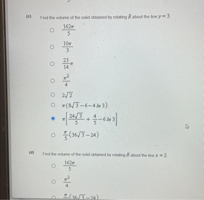 Let R Be The Region Bounded By The Graph Of F X X G X And The Line Y 3 A B Find The Volume Of The Solid Obt 2
