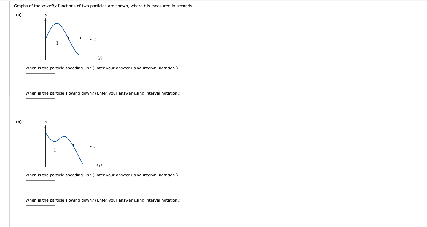 Graphs Of The Velocity Functions Of Two Particles Are Shown Where T Is Measured In Seconds A B V When Is The Parti 1