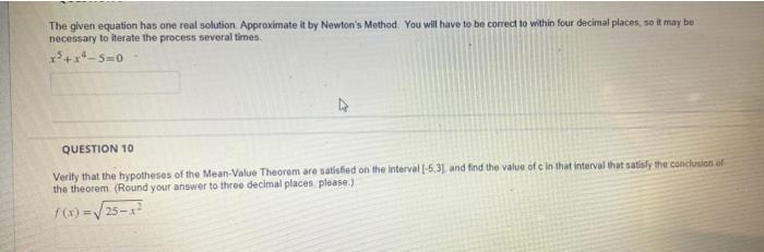 X 5 X 4 5 0 2 Verify That The Hypotheses Of The Mean Value Theorem Are Satisfied On The Interval 5 3 And Find The V 1