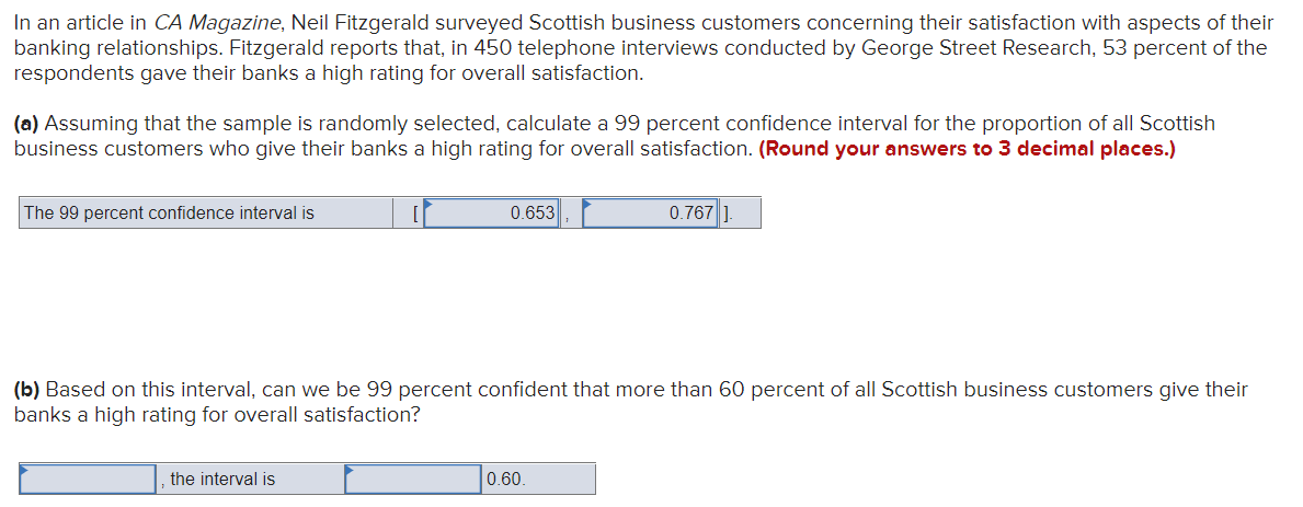 In An Article In Ca Magazine Neil Fitzgerald Surveyed Scottish Business Customers Concerning Their Satisfaction With As 1