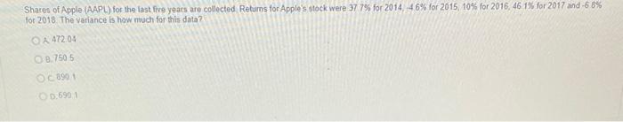 Shares Of Apple Aapl For The Last Five Years Are Collected Returns For Apple S Stock Were 37 7 For 2014 4 6 For 20 1