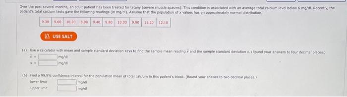 Over The Past Several Months An Adult Patient Has Been Treated For Tetany Severe Muscle Spasms This Condition Is Ass 1