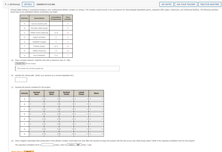 2 20 Points Details Aswmsci15 9 E 008 Practice Another Colonial State College Is Considering Building A New Multip 1
