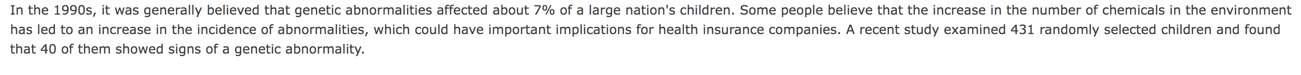 In The 1990s It Was Generally Believed That Genetic Abnormalities Affected About 7 Of A Large Nation S Children Some 1