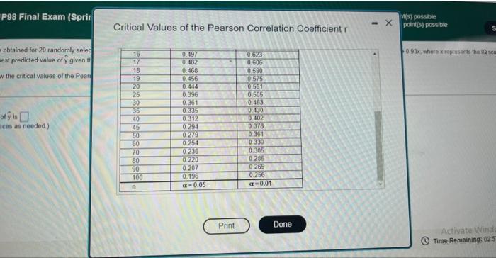 Suppose Iq Scores Were Obtained For 20 Randomly Selected Sets Of Siblings The 20 Pairs Of Measurements Yieldx 10189 10 3