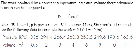 The Work Produced By A Constant Temperature Pressure Volume Thermodynamic Process Can Be Computed As W S Pdv Where W 1