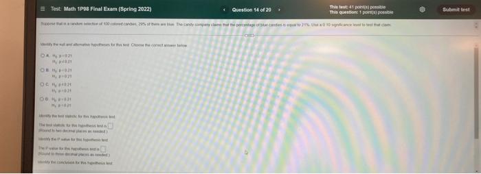 Pop Test Math 1p98 Final Exam Spring 2022 Of 100 Tymave Hoses To The Choose The Conecta Oa 1921 Hy Pras Of In M P 92 1
