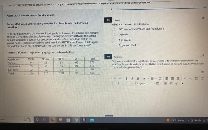 Earch Panswer The Following Questions Ressed Un Giverrata Rou May Need To Scroir The Paner To The Right To See Air The Q 1