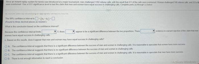 Since An Instant Replay System For Tennis Was Introduced At A Major Tournament Men Challenged 1392 Referee Calls With 3