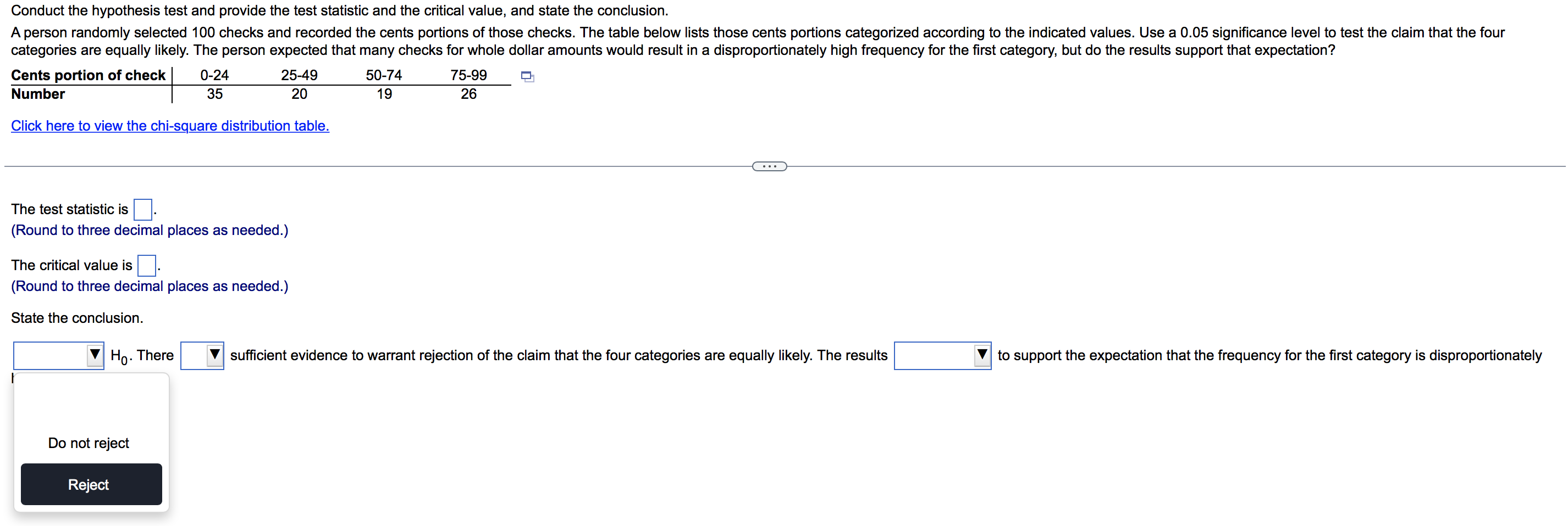 Conduct The Hypothesis Test And Provide The Test Statistic And The Critical Value And State The Conclusion A Person Ra 2