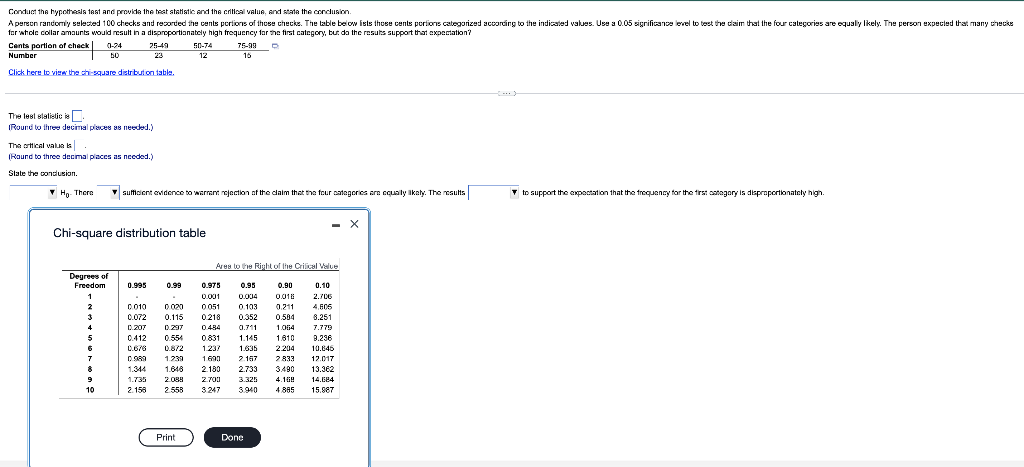 Conduct The Hypothesis Test And Provide The Best Statistic And The Critical Value And State The Conclusion A Person Ra 1
