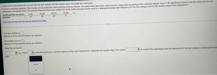 Conduct The Hypothesis Test And Provide The Test Statistic And The Ortical Value And State The Conclusion A Person Rand 2