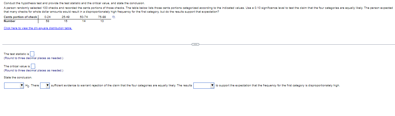 Conduct The Hypothesis Test And Provide The Test Statistic And The Critical Value And State The Conclusion A Person Ra 1