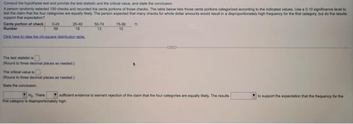 Conduct The Hypothesis Test And Provide The Test Stadistic And The Critical Value And State The Conclusion A Person Ran 1