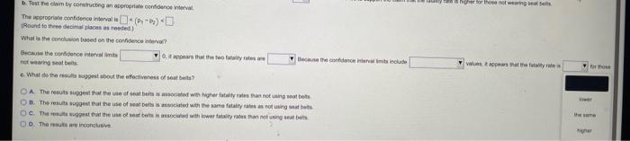 A Simple Random Sample Of Front Seat Occupants Involved In Car Crashes Is Obtained Among 2976 Occupants Not Wearing Seat 7