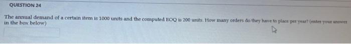 Question 22 Electrify Appliances Inc Wants To Determine The Optimal Production Policy For Their Best Selling Microwave 2