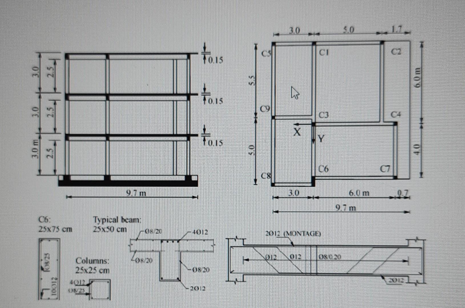 For The Building Details Shown Prepare A Quantity Take Off Bar Bending Schedul And Bill Of Quantities For The Concrete 2